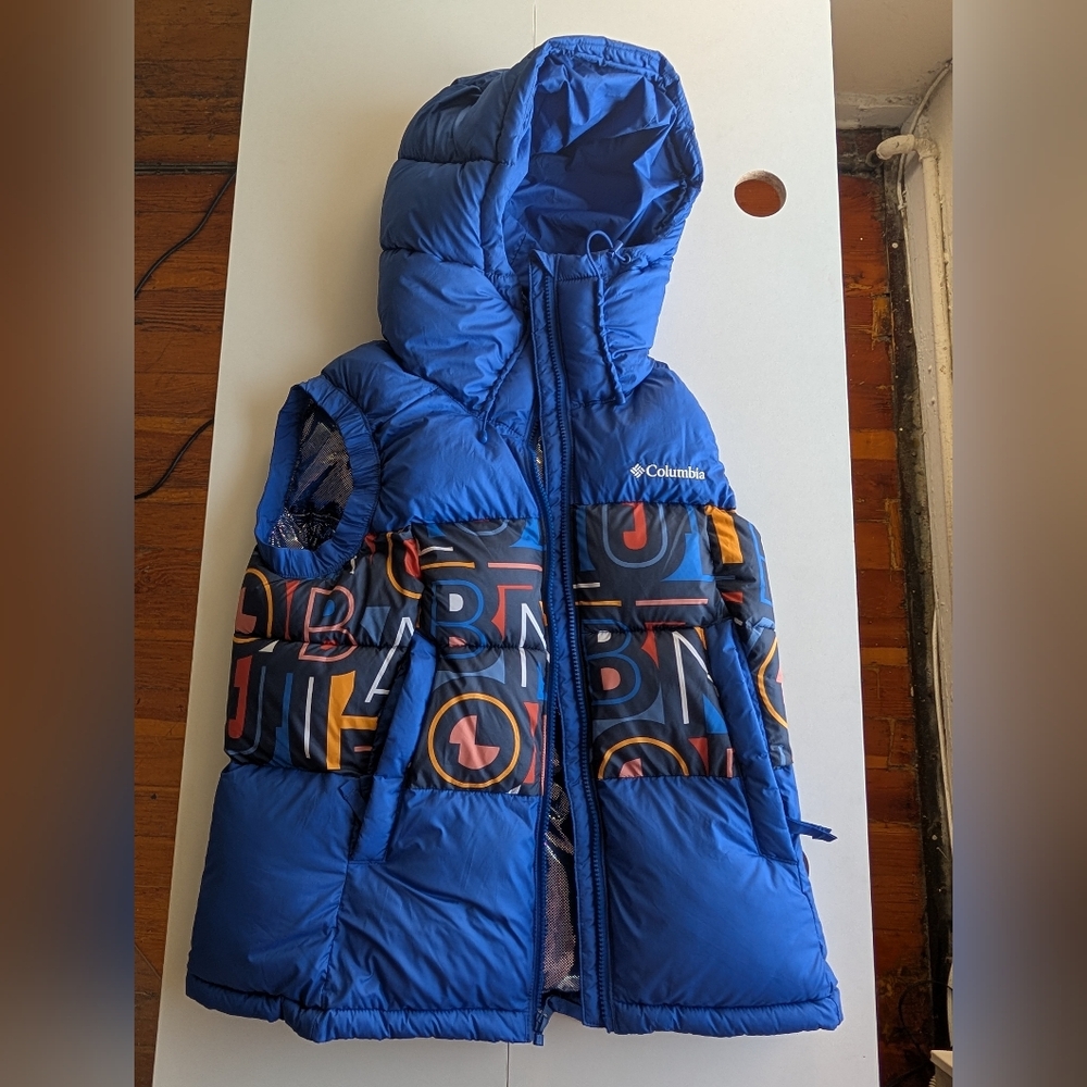 New $150 Columbia Pike Lake™ II Womens Small Insulated Vest Hooded Puffer Blue